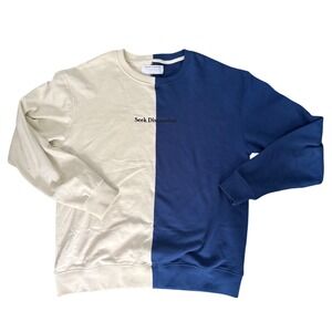 Seek Discomfort Split Crewneck Sweatshirt Large  Colorblock Yes Theory Pullover